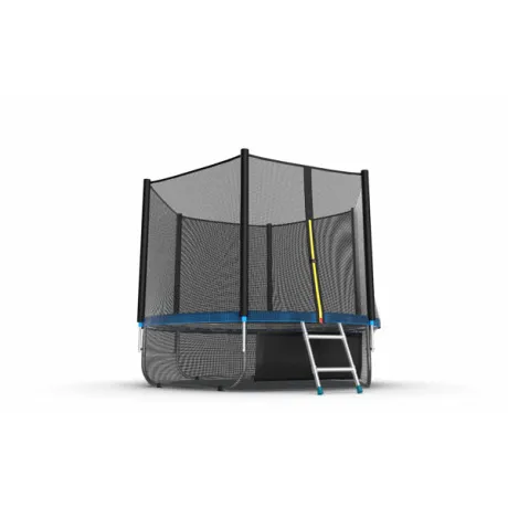 Батут с внешней сеткой и лестницей EVO JUMP External 8ft (Blue) + нижняя сеть - Фото 2