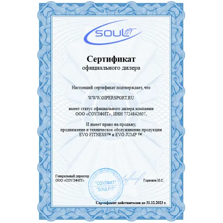 Эллиптический тренажер EVO FITNESS Ergo EL - Сертификат